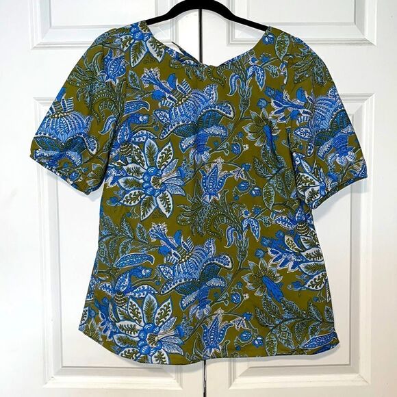 Talbots TIE BACK TOP - LIVELY FLORAL size medium - Picture 1 of 11